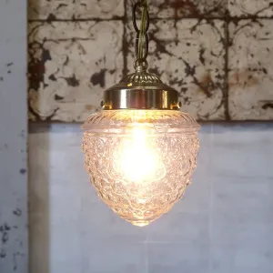 アンティーク クリアガラス ペンダントランプ