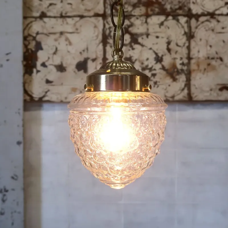 アンティーク クリアガラス ペンダントランプ