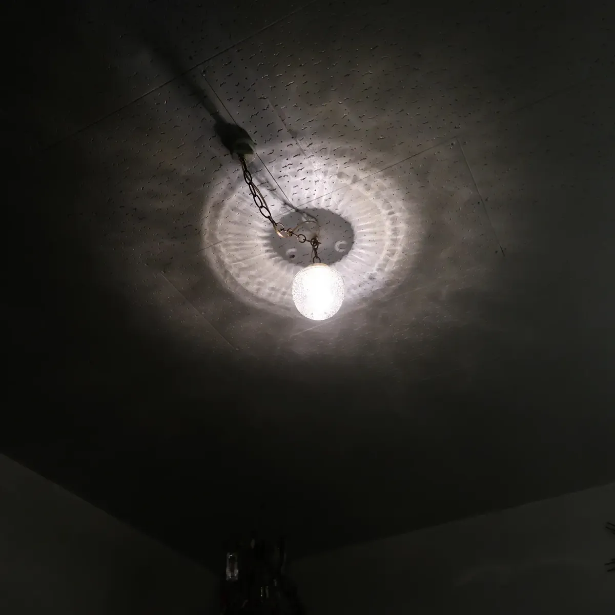 アンティーク クリアガラス ペンダントランプ