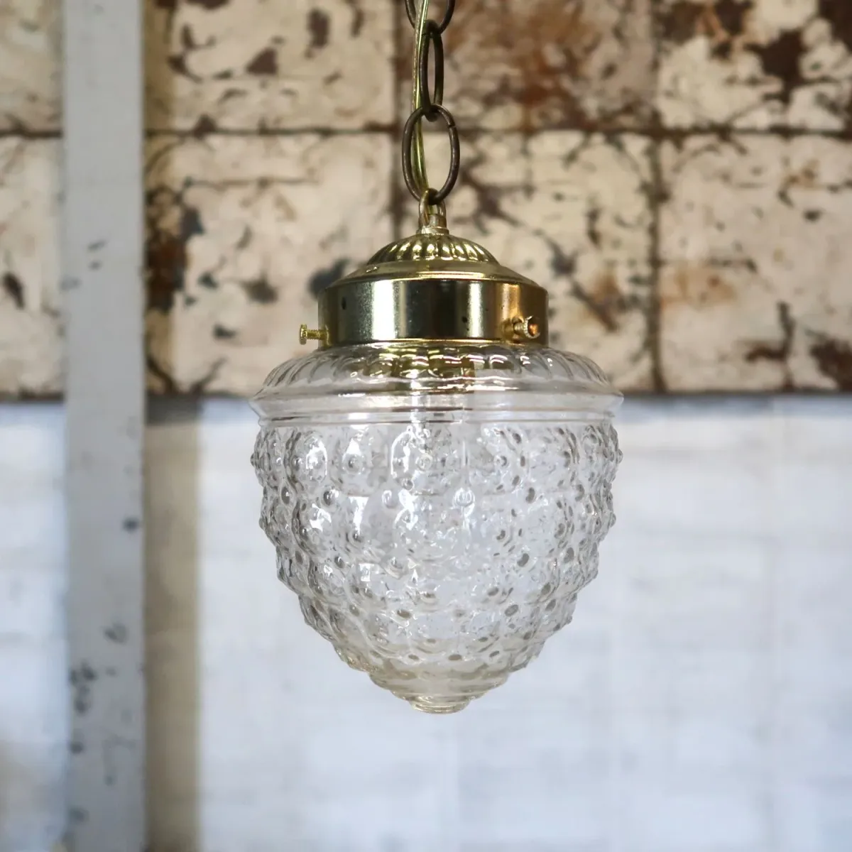 アンティーク クリアガラス ペンダントランプ