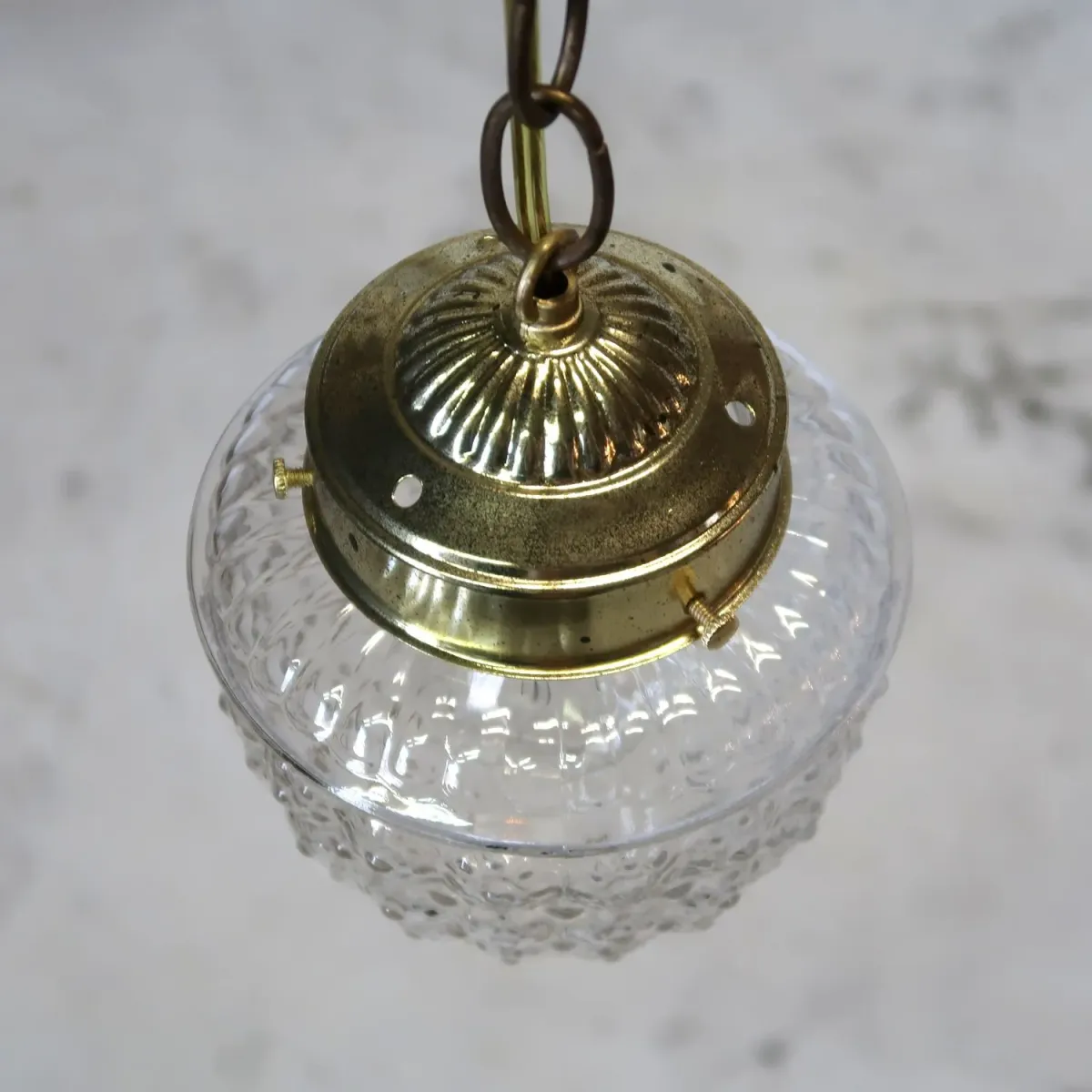 アンティーク クリアガラス ペンダントランプ