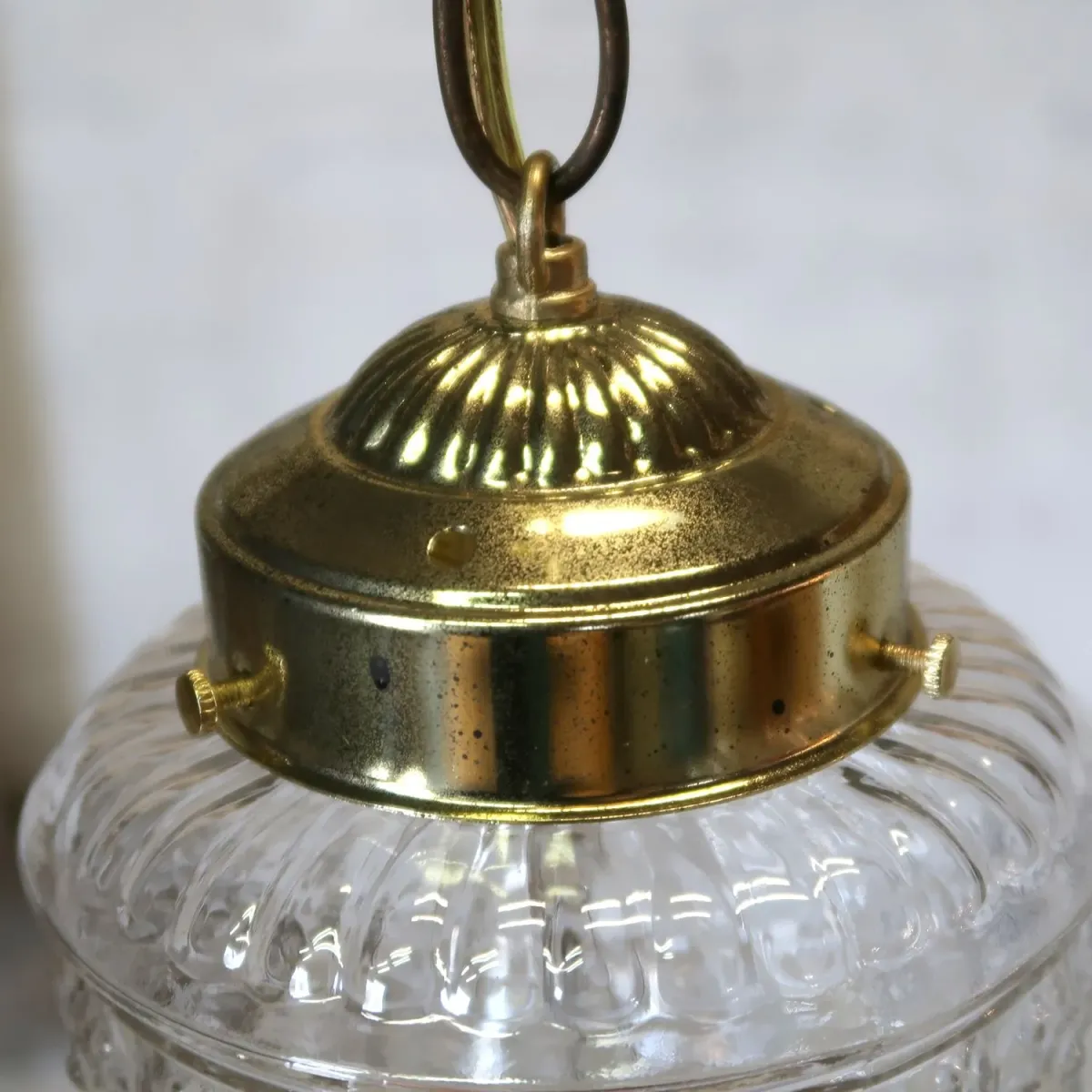 アンティーク クリアガラス ペンダントランプ