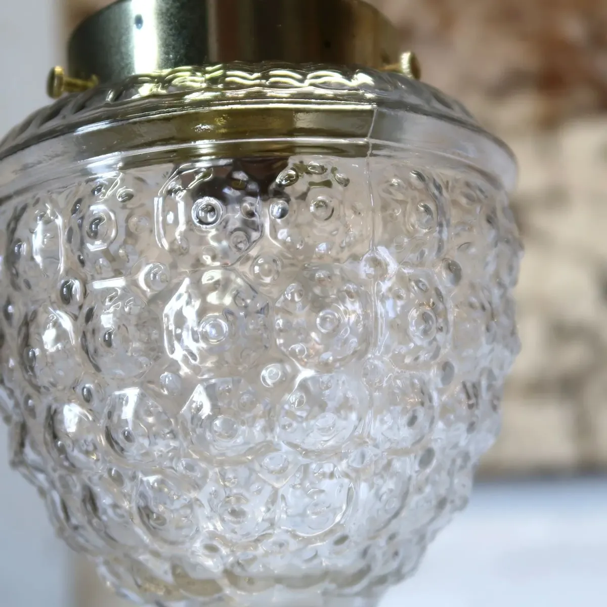 アンティーク クリアガラス ペンダントランプ