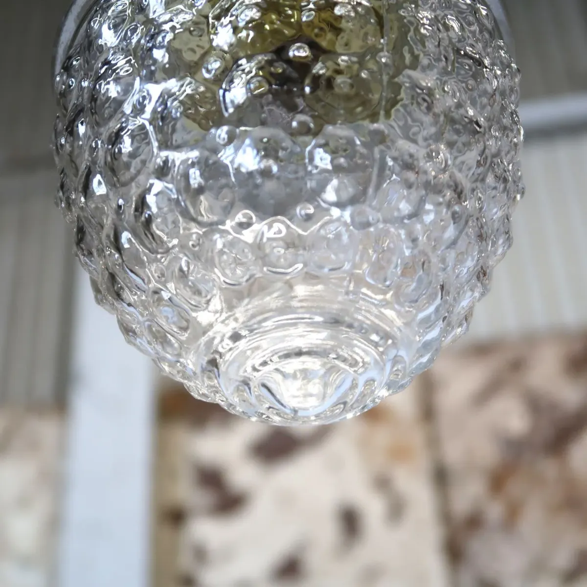 アンティーク クリアガラス ペンダントランプ