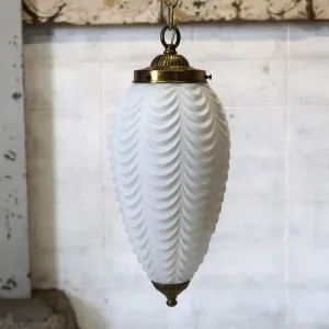 アンティーク ミルクガラス ペンダントランプ