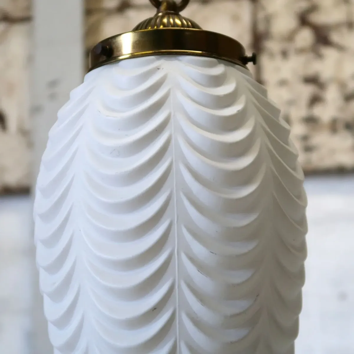 アンティーク ミルクガラス ペンダントランプ