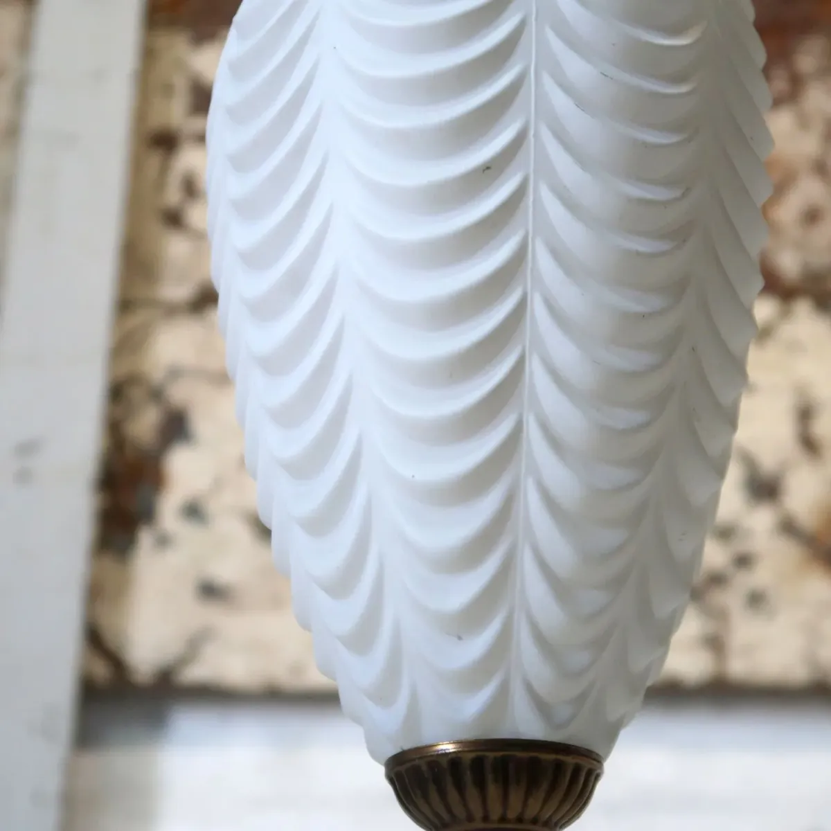 アンティーク ミルクガラス ペンダントランプ