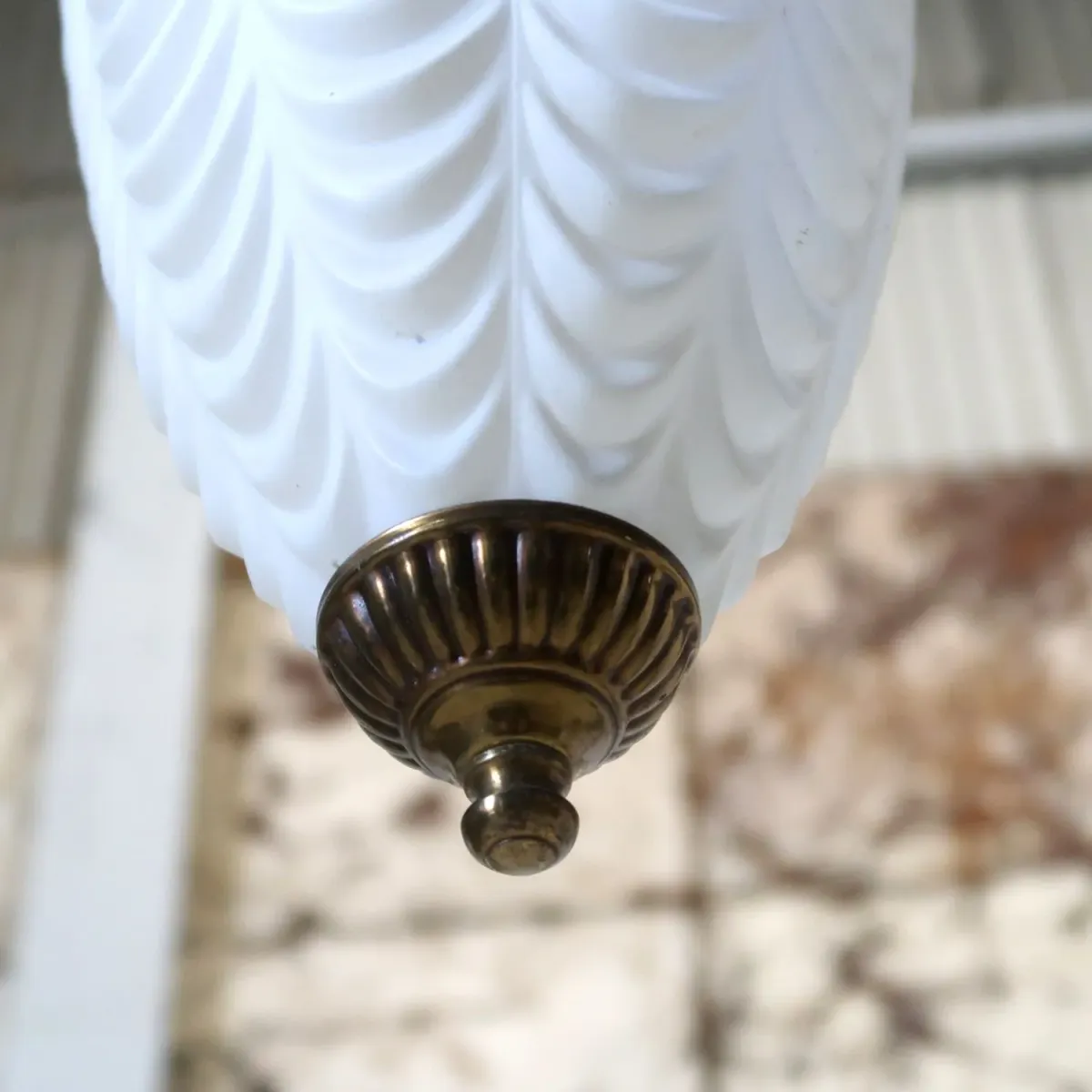 アンティーク ミルクガラス ペンダントランプ