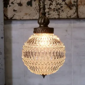 アンティーク カットガラスランプ クリアガラス