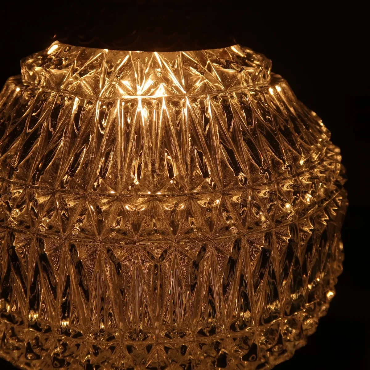 アンティーク カットガラスランプ クリアガラス