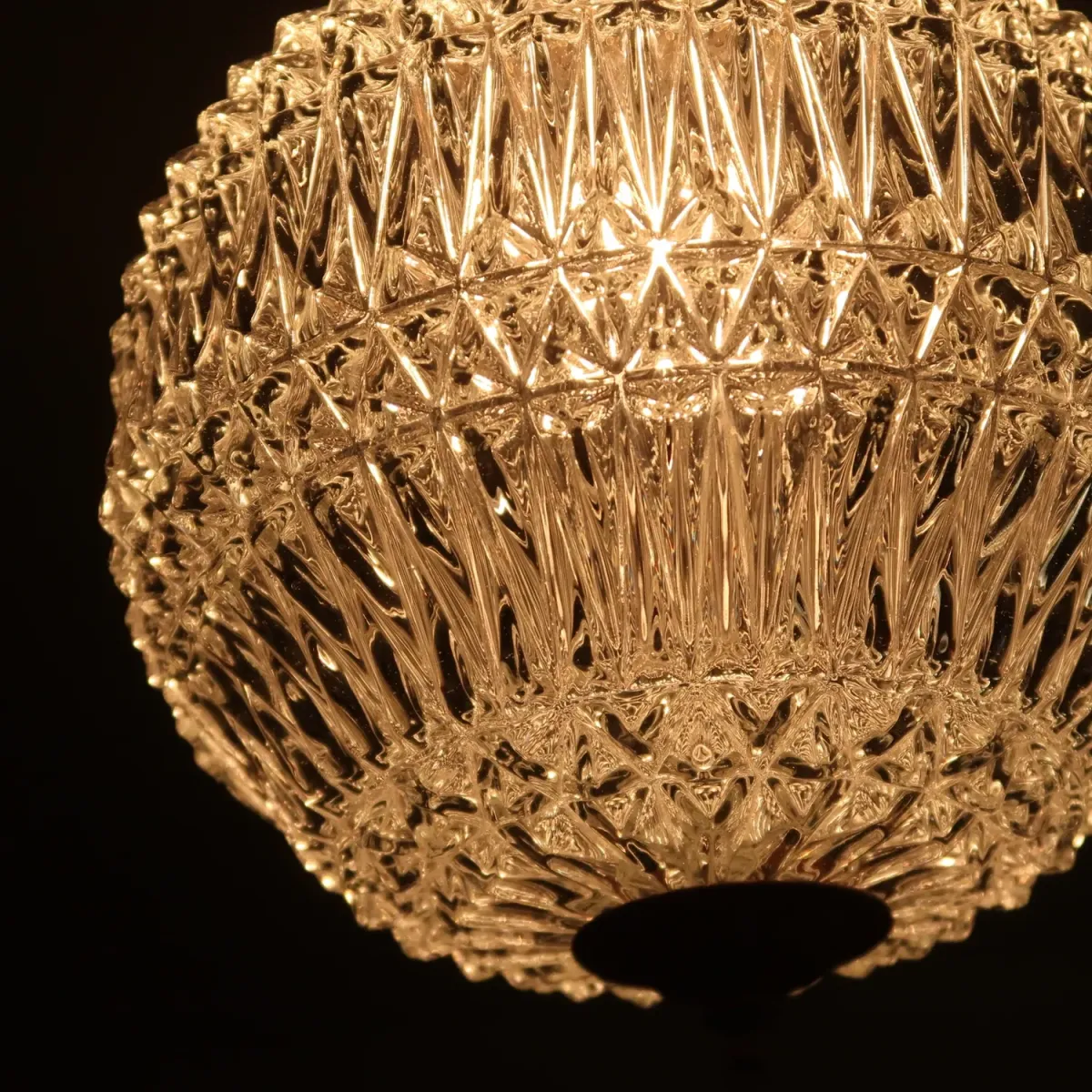 アンティーク カットガラスランプ クリアガラス