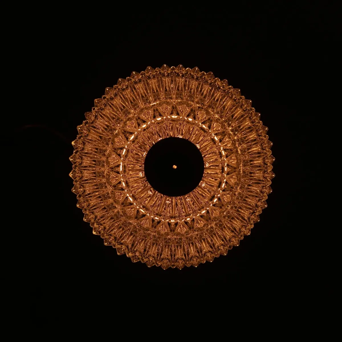 アンティーク カットガラスランプ クリアガラス