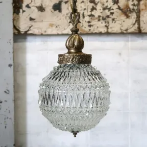 アンティーク カットガラスランプ クリアガラス