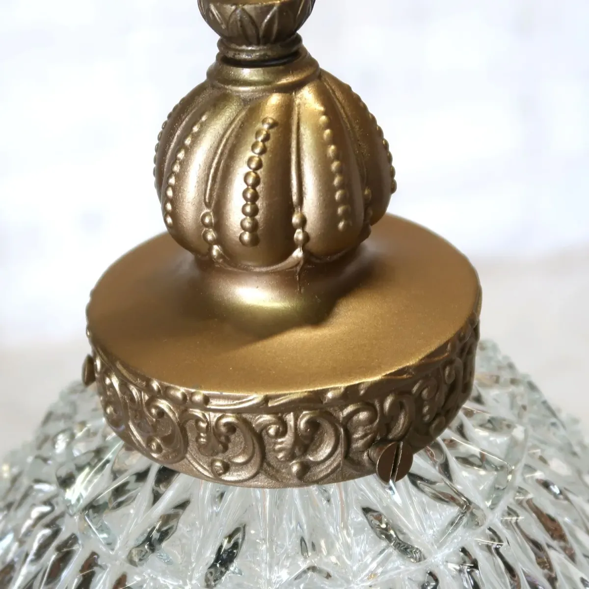 アンティーク カットガラスランプ クリアガラス