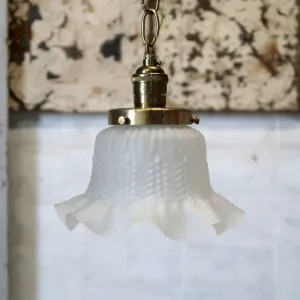 アンティーク フロストガラス ペンダントランプ