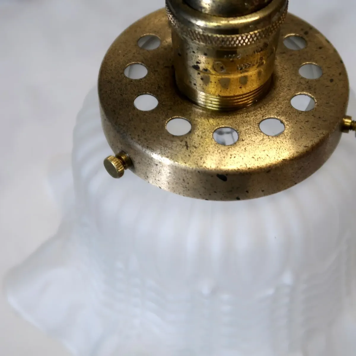 アンティーク フロストガラス ペンダントランプ