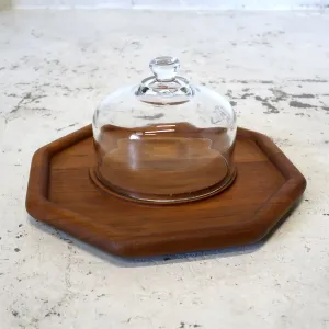 ビンテージ ガラスドーム チークウッド
