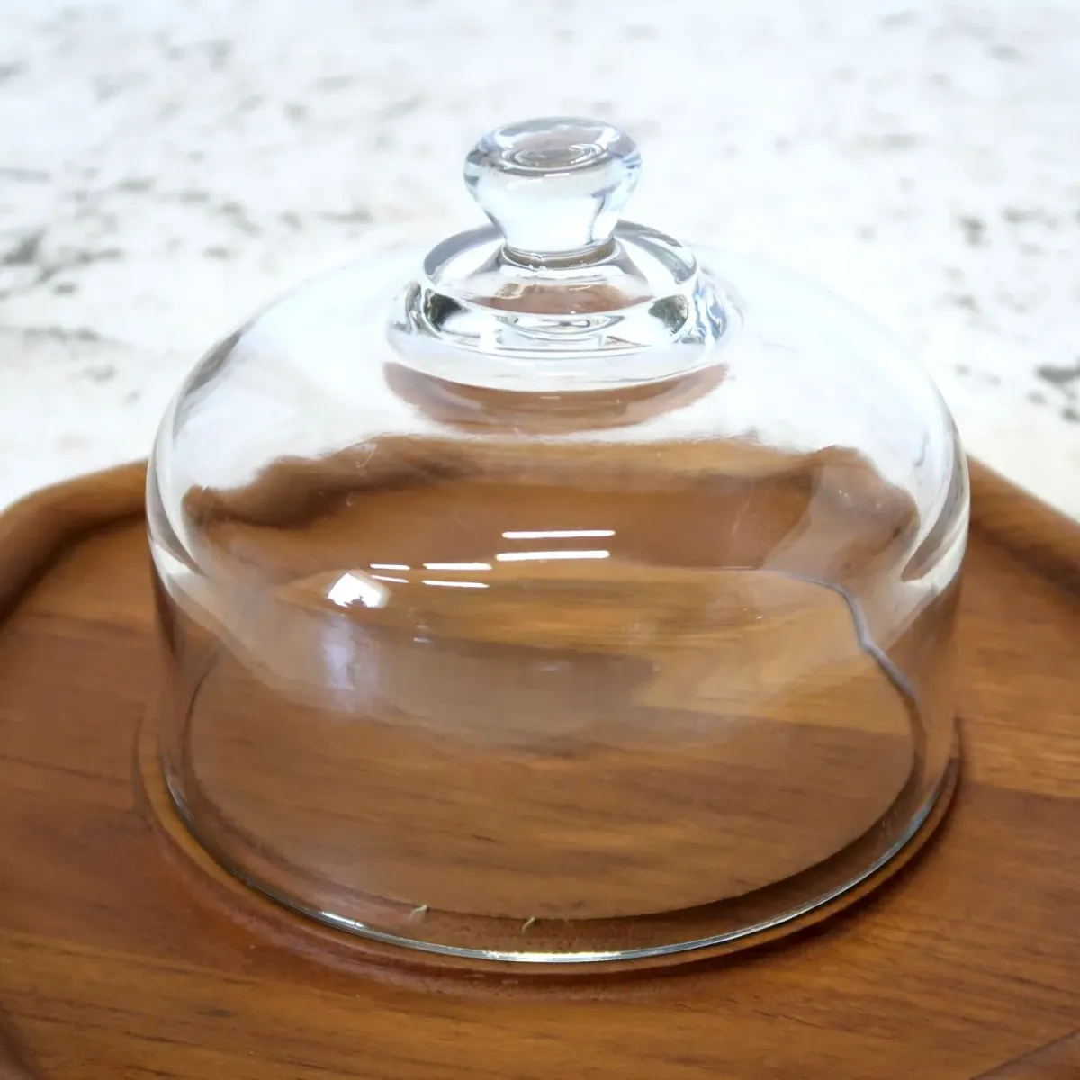 ビンテージ ガラスドーム チークウッド