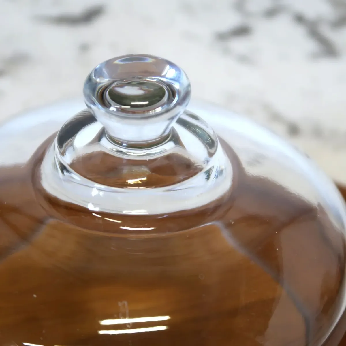 ビンテージ ガラスドーム チークウッド