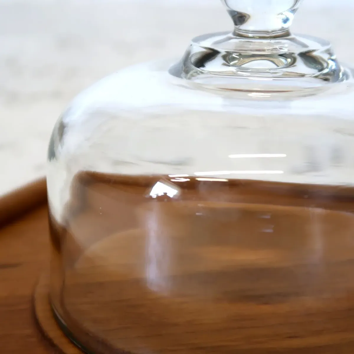 ビンテージ ガラスドーム チークウッド