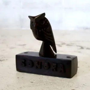 ビンテージ ローズウッドオブジェ ペンスタンド ミミズク