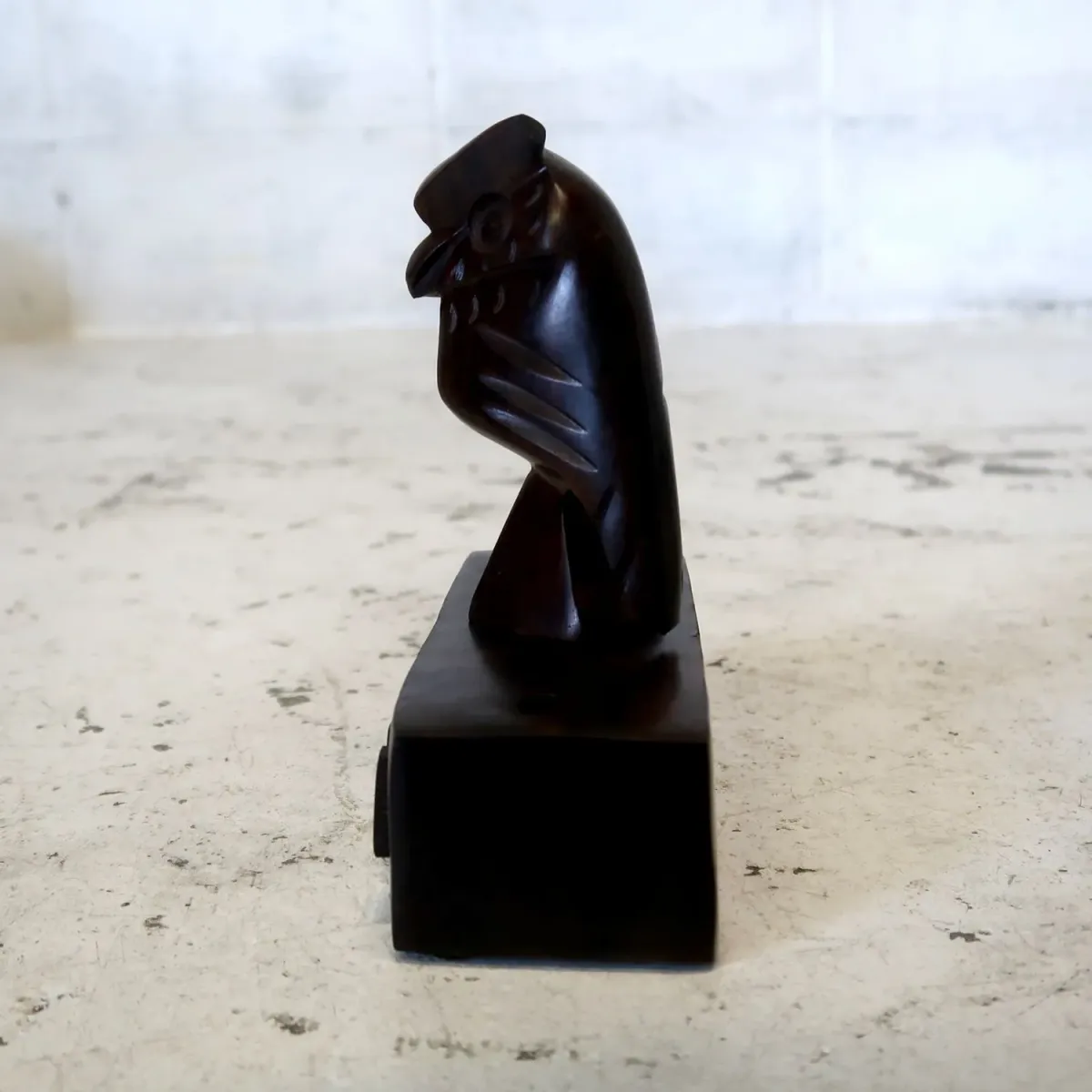 ビンテージ ローズウッドオブジェ ペンスタンド ミミズク