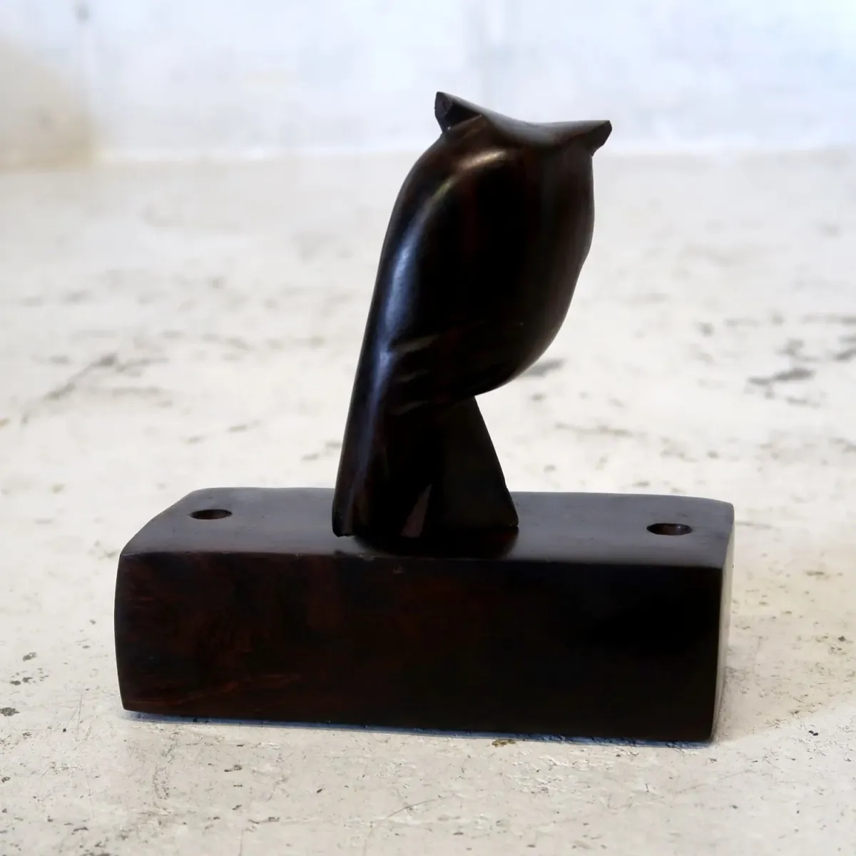 ビンテージ ローズウッドオブジェ ペンスタンド ミミズク