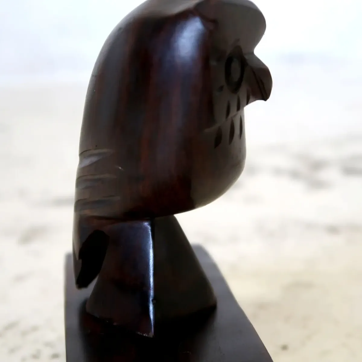 ビンテージ ローズウッドオブジェ ペンスタンド ミミズク