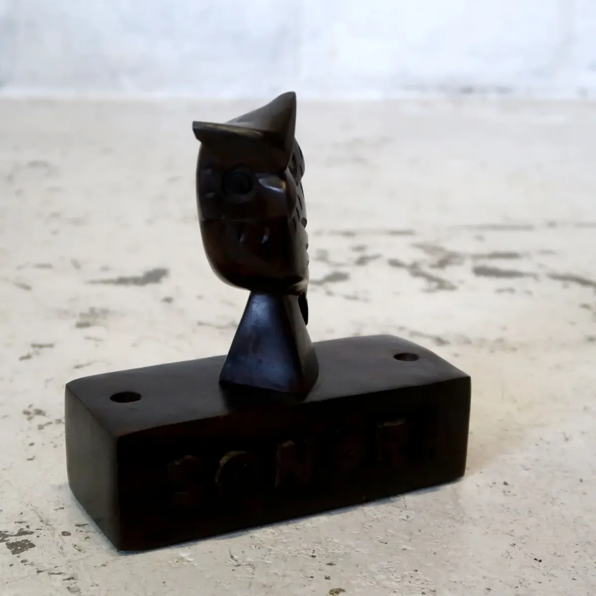 ビンテージ ローズウッドオブジェ ペンスタンド ミミズク