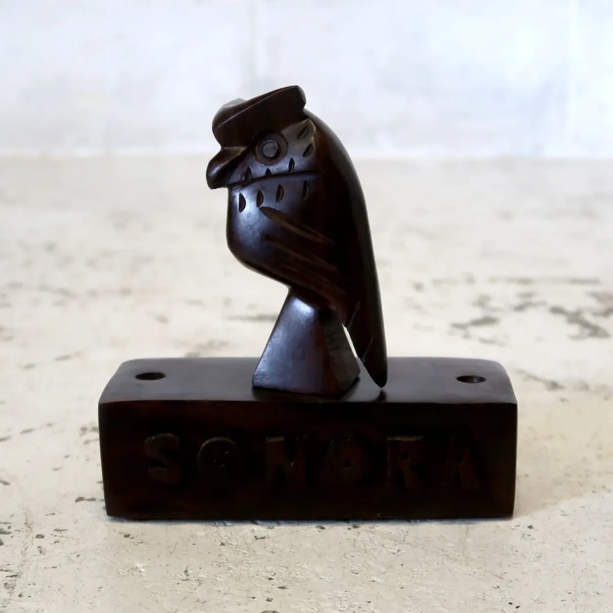 ビンテージ ローズウッドオブジェ ペンスタンド ミミズク