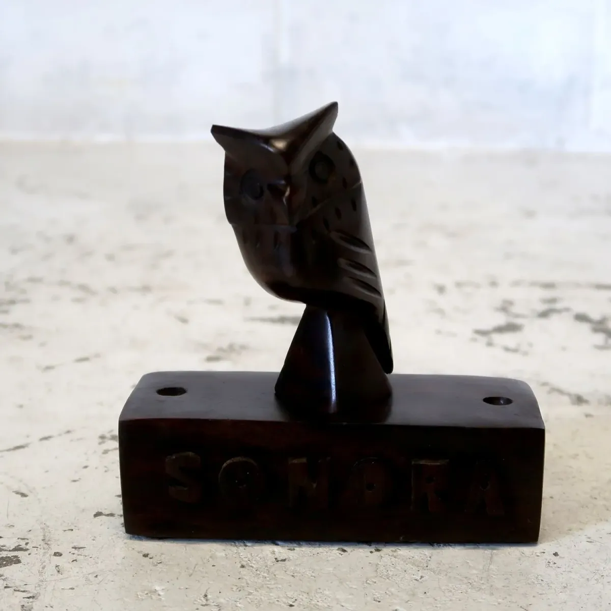 ビンテージ ローズウッドオブジェ ペンスタンド ミミズク