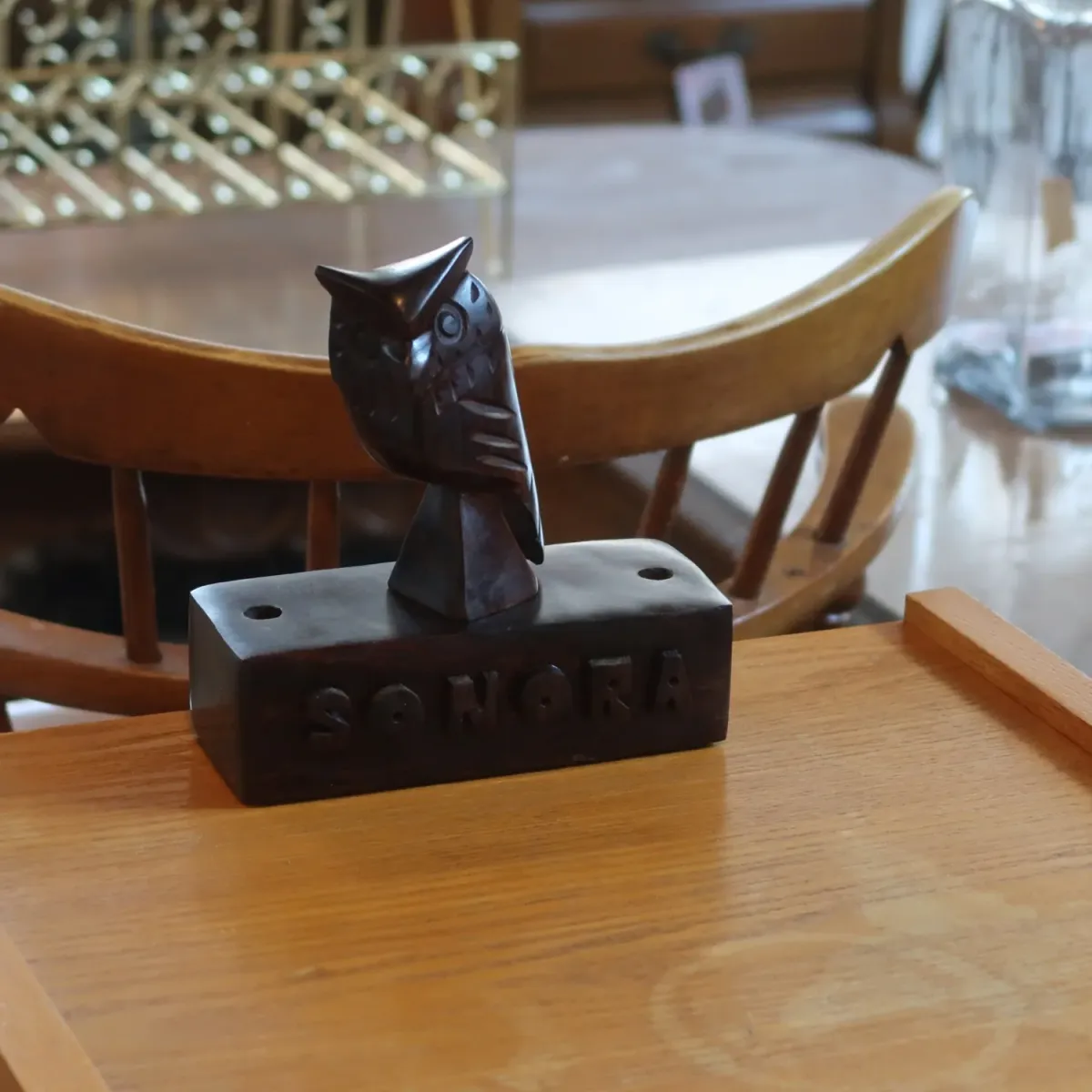 ビンテージ ローズウッドオブジェ ペンスタンド ミミズク