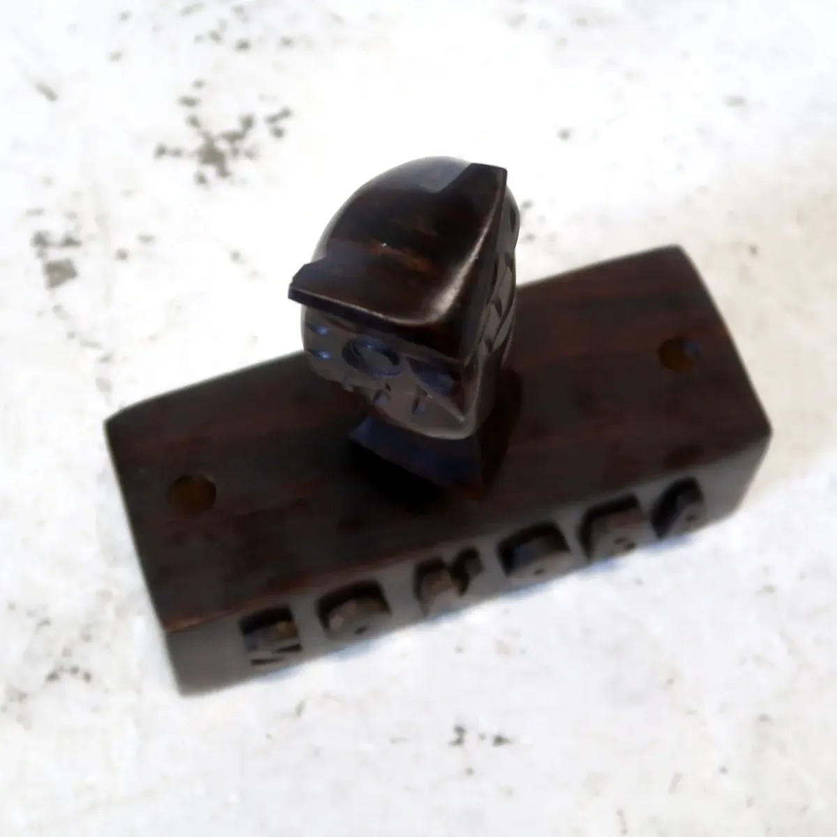 ビンテージ ローズウッドオブジェ ペンスタンド ミミズク