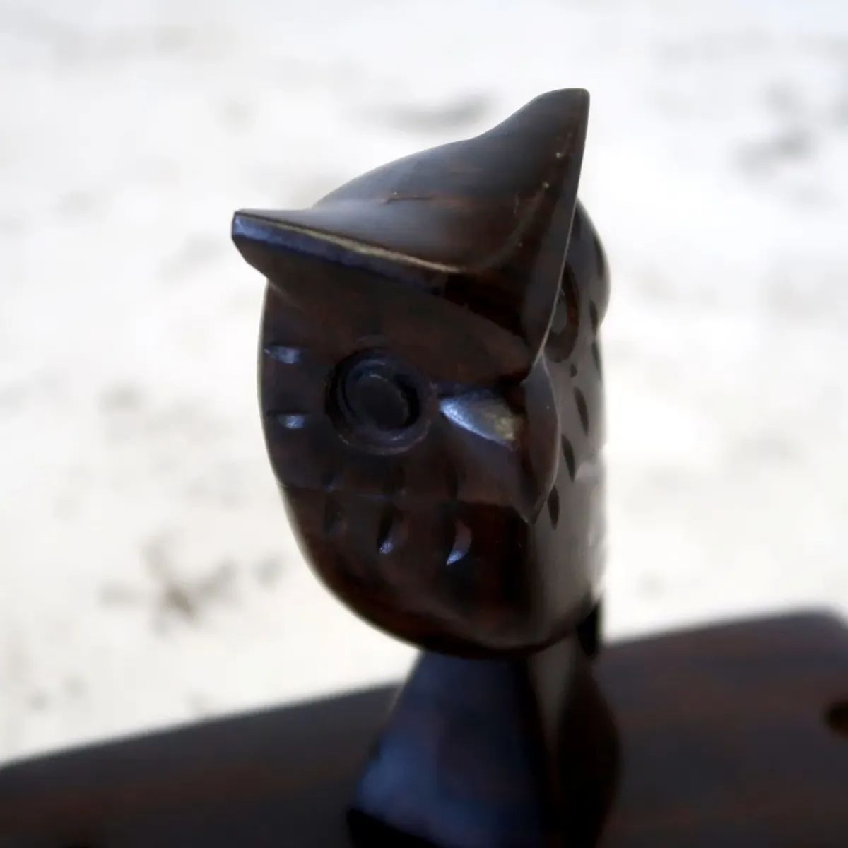 ビンテージ ローズウッドオブジェ ペンスタンド ミミズク