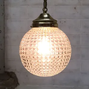 アンティーク カットガラスランプ クリアガラス