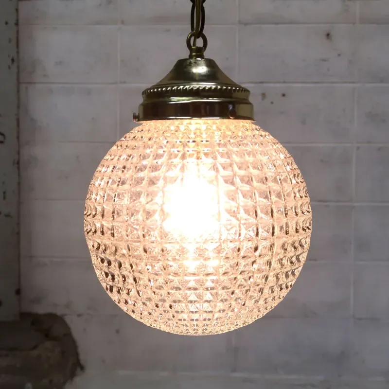 アンティーク カットガラスランプ クリアガラス