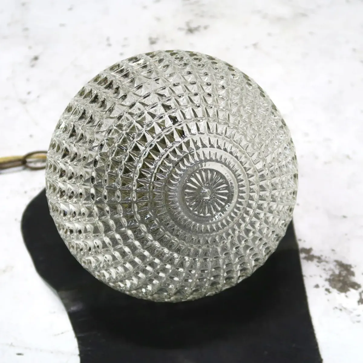 アンティーク カットガラスランプ クリアガラス