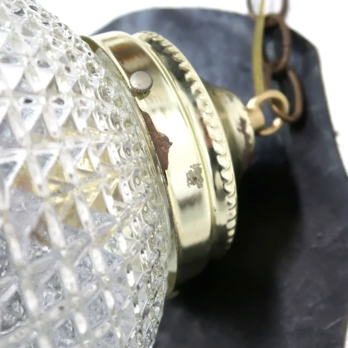 アンティーク カットガラスランプ クリアガラス