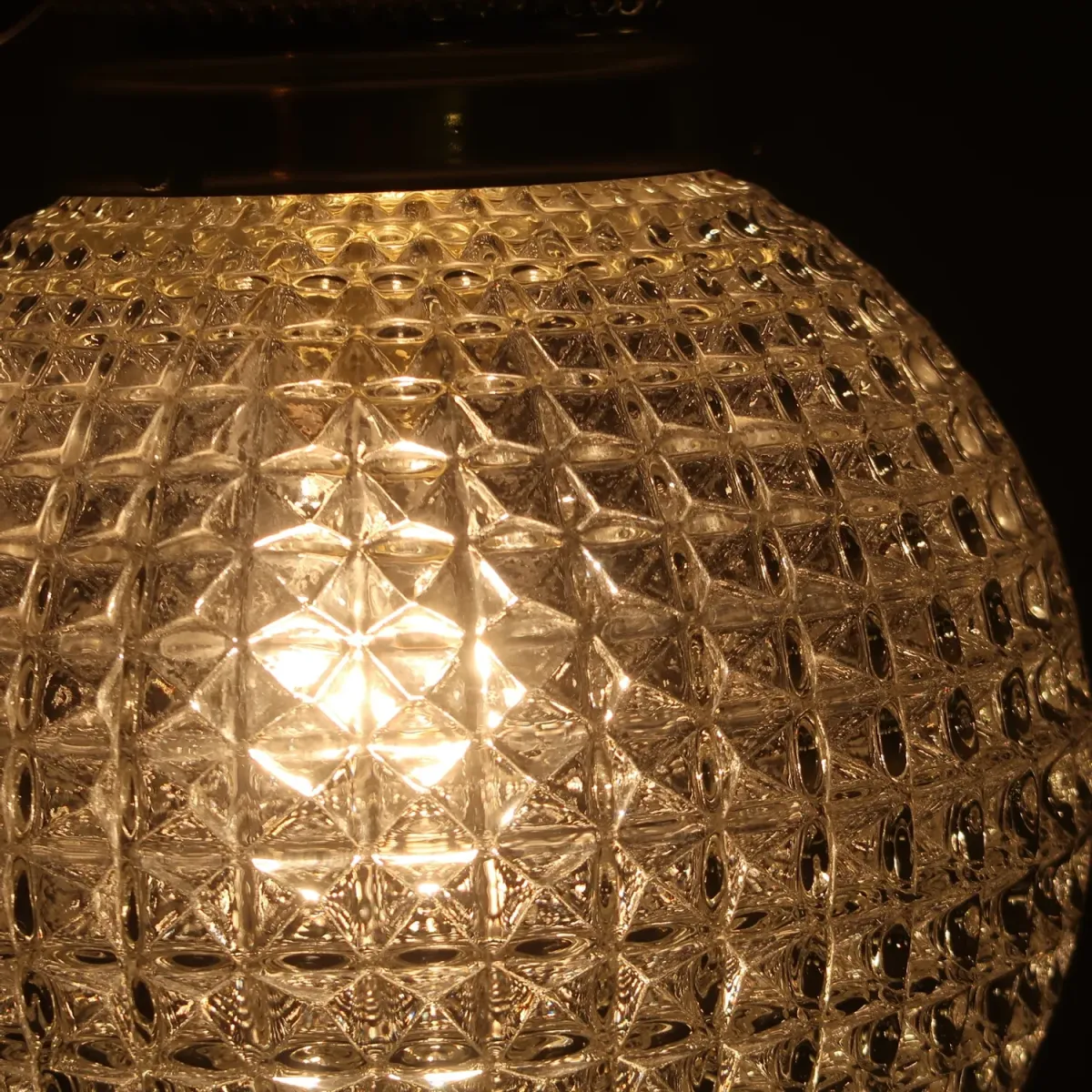 アンティーク カットガラスランプ クリアガラス