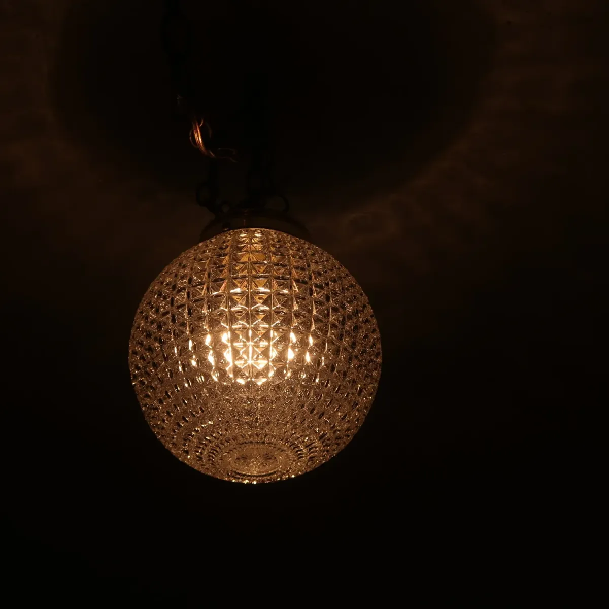 アンティーク カットガラスランプ クリアガラス