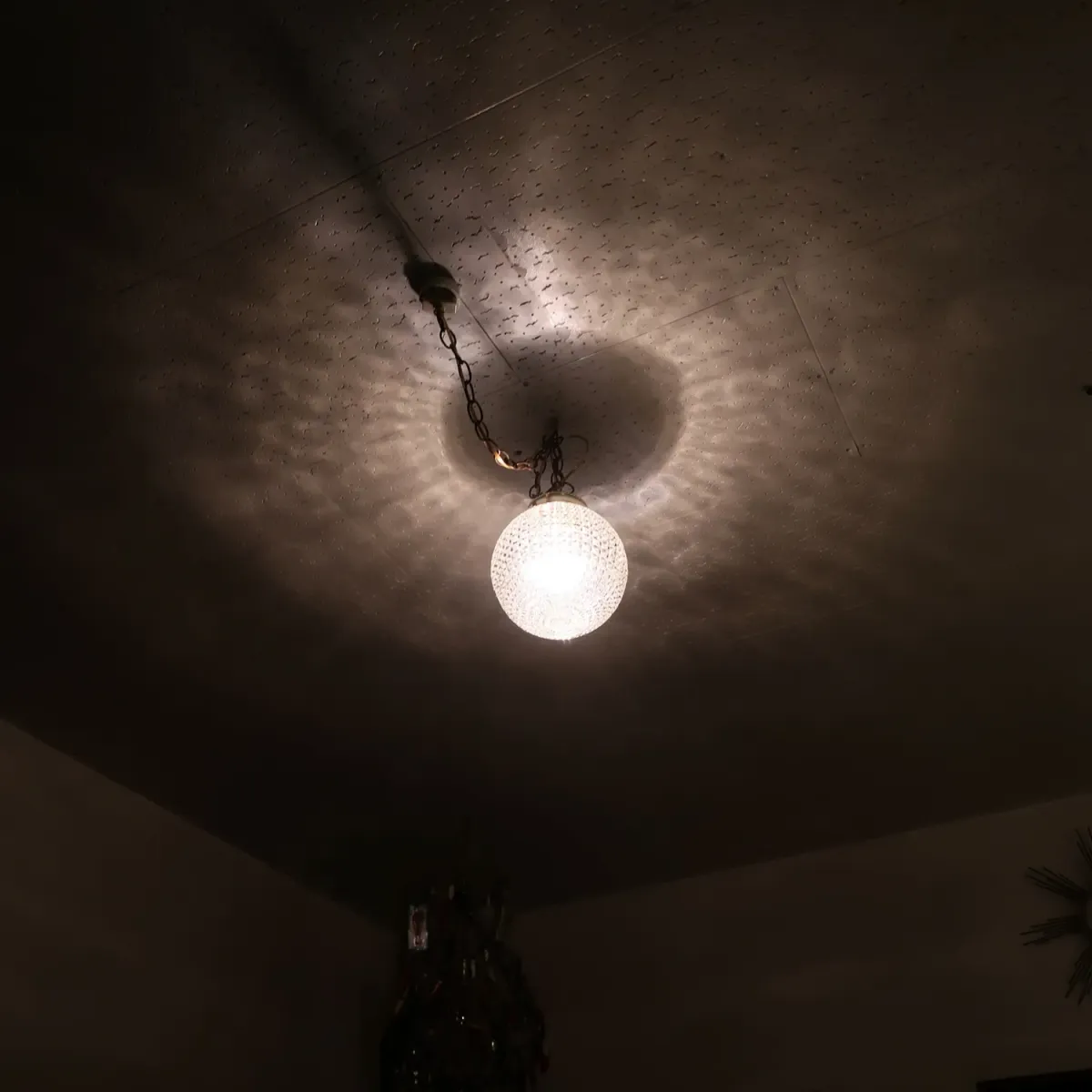 アンティーク カットガラスランプ クリアガラス