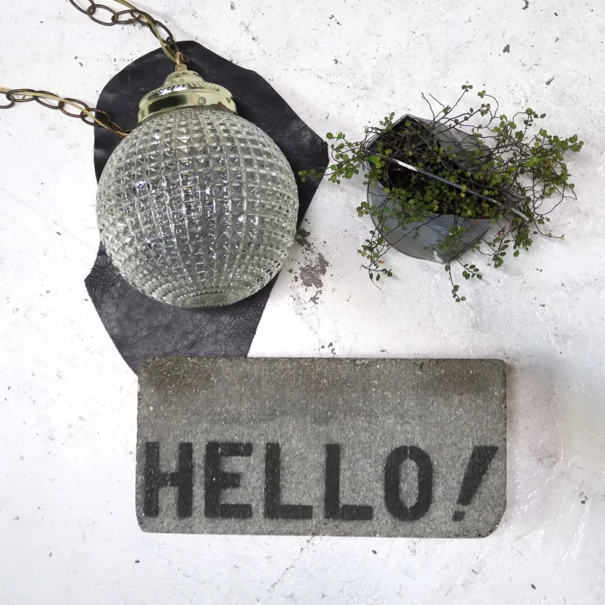 アンティーク カットガラスランプ クリアガラス