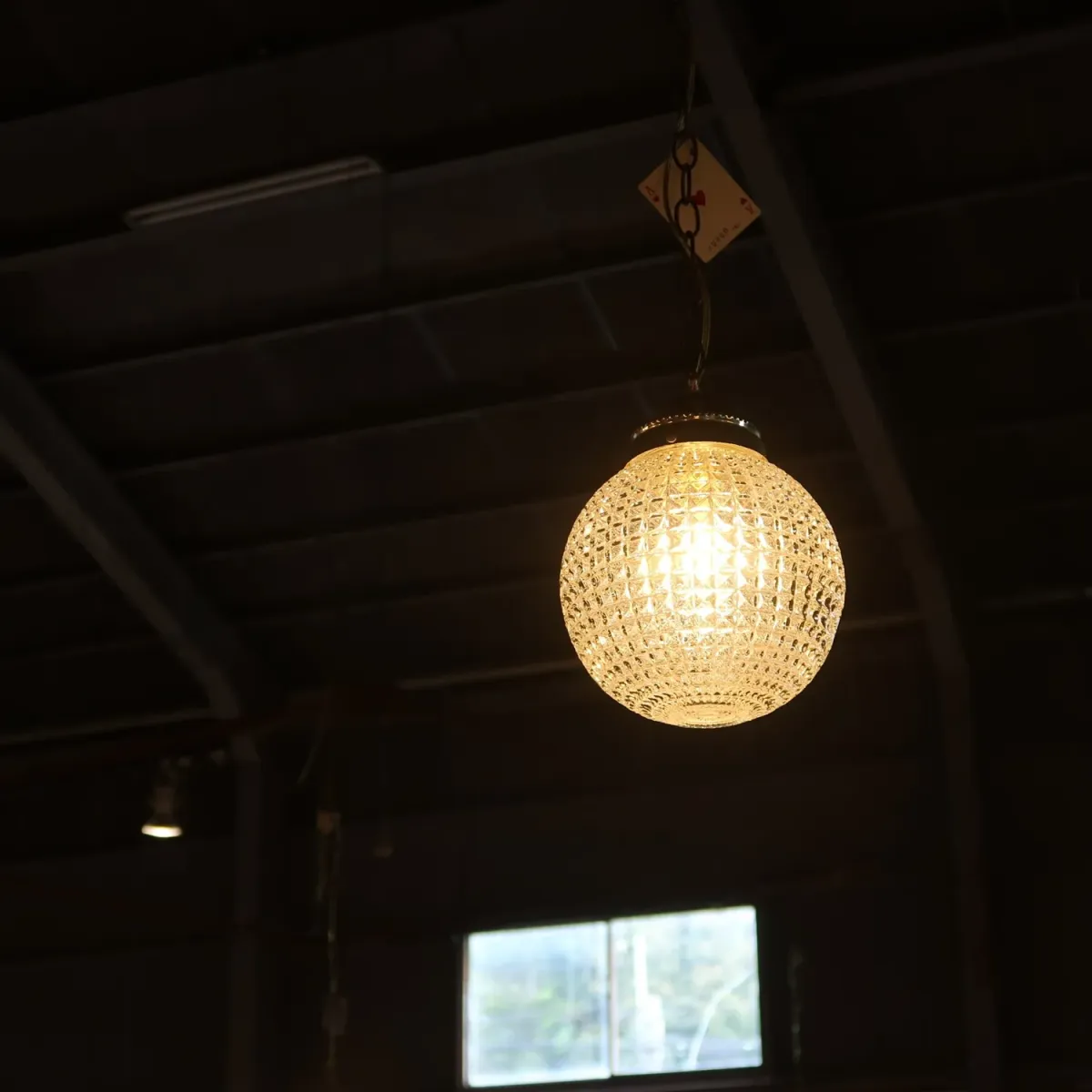 アンティーク カットガラスランプ クリアガラス