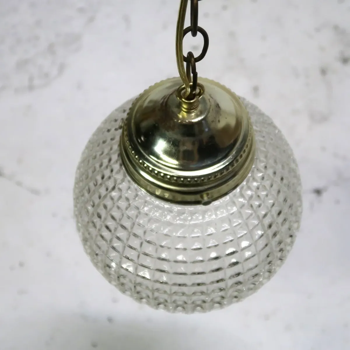 アンティーク カットガラスランプ クリアガラス