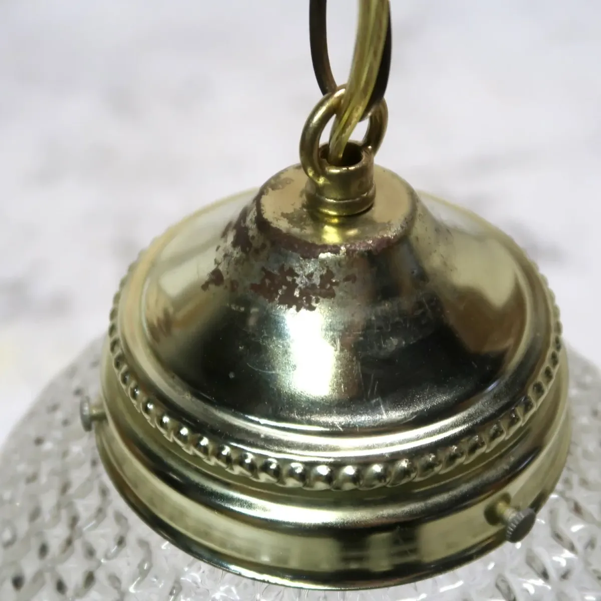 アンティーク カットガラスランプ クリアガラス