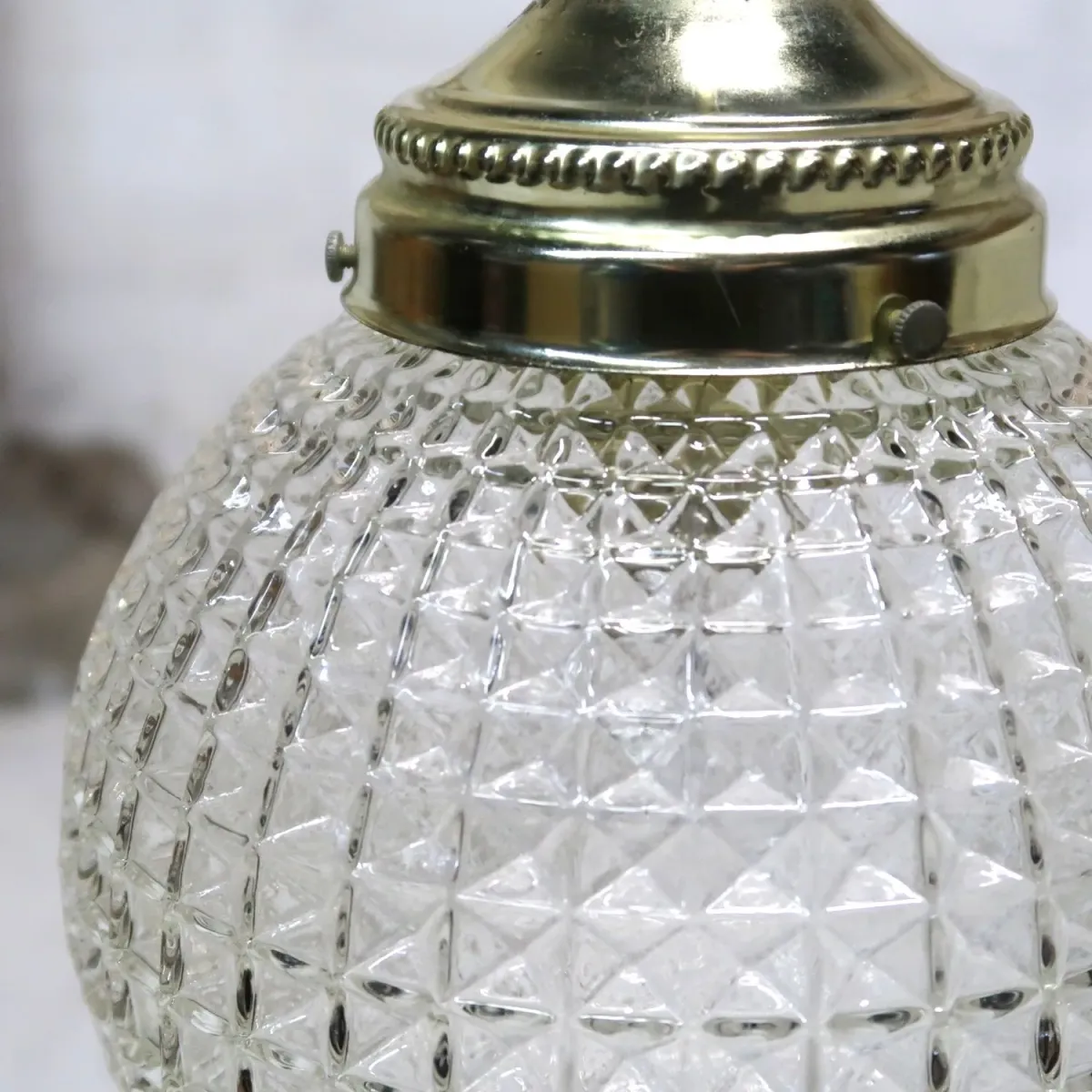 アンティーク カットガラスランプ クリアガラス
