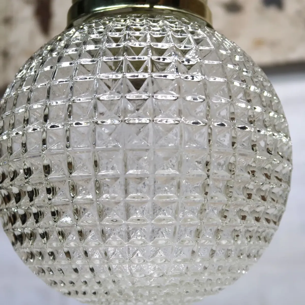 アンティーク カットガラスランプ クリアガラス