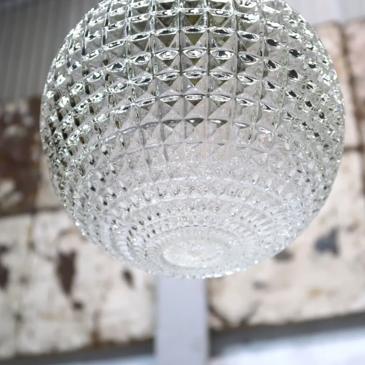 アンティーク カットガラスランプ クリアガラス