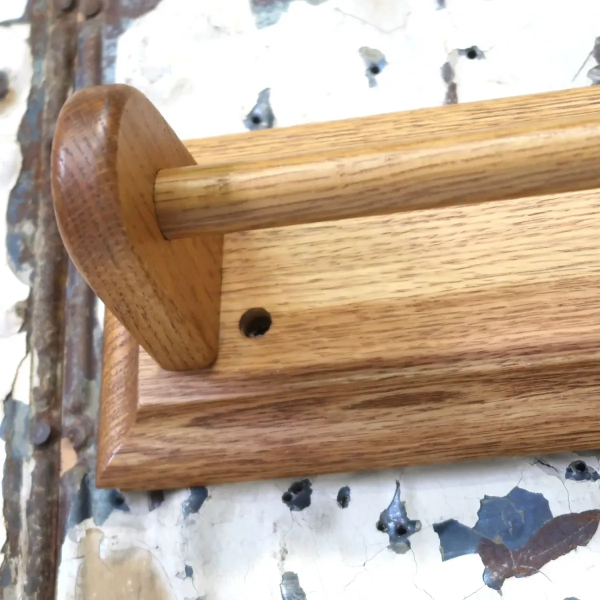 ビンテージ ウッド タオルラック