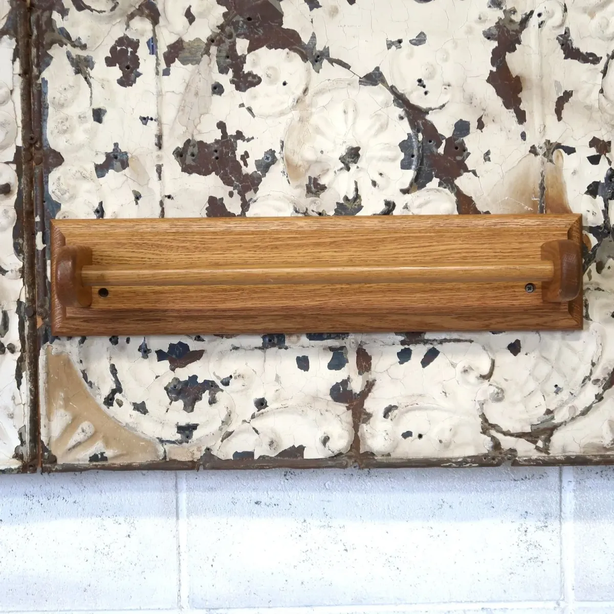 ビンテージ ウッド タオルラック